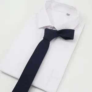 Men's business formal suit solid color tie paired with classic white dress shirt main view