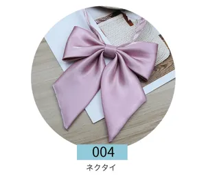 Japanese style solid color satin bow tie for JK uniform and cute student sailor outfits.