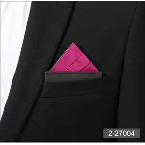 Men's pocket square suit handkerchief solid color pre-folded insert card business accessory.