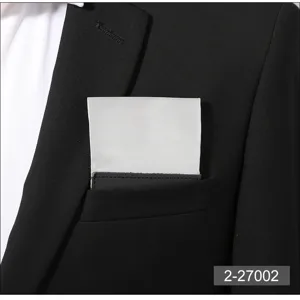 Men's pre-folded pocket square suit accessory formal white pocket square for wedding groom.