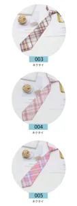 JK style Japanese short plaid necktie pre-tied student uniform accessory variant set