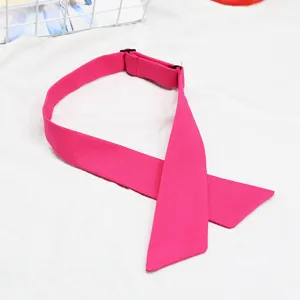 Pajarita de uniforme JK cruzada rosa sólida, correa ajustable, ideal para uso diario y cosplay.