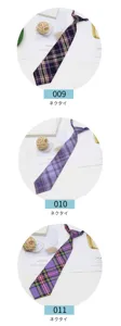 Detailed view of Japanese style pre-tied plaid necktie, perfect for JK and DK daily cosplay.