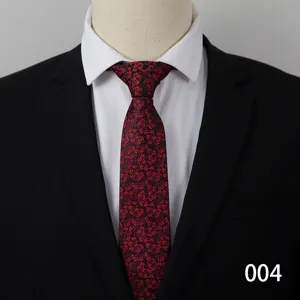 Men's business red floral tie set with white shirt and black suit jacket for formal wedding events