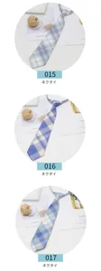 Japanese pre-tied plaid necktie school style student short tie shirt matching accessory