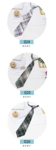 JK style pre-tied plaid necktie for school uniform, Japanese student collar accessory.