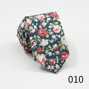 Men's cotton floral skinny necktie 6cm slim casual business fashion stylish floral printed neck tie.