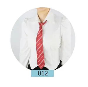 Diagonal striped JK tie for men and women, stylish uniform shirt accessory lazy zip necktie.