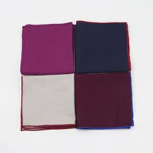 Solid Color Linen Pocket Square For Men Business Suit Wedding Groom Handkerchief Square Scarf Formal Suit Accessory