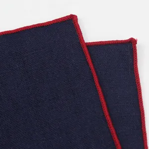 Men's solid color dark blue pocket square handkerchief suit accessory for wedding groom