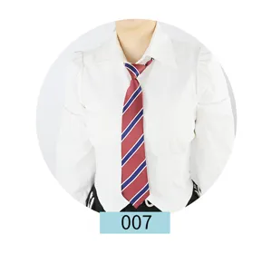 Striped JK tie for men and women, pre-tied lazy necktie for school uniform shirts accessory.