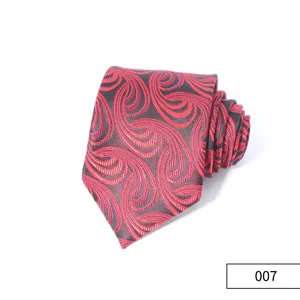 Cravatta uomo affari rosso nero vintage fantasia cachemire cravatta abito formale