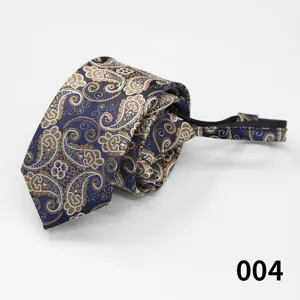 Cravatta con zip da uomo affari pigro 6cm motivo paisley abbigliamento formale dettaglio