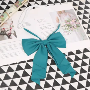 Solid color large bow tie for JK uniform, elegant college style neckwear accessory.