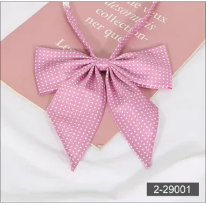 JK uniform pink polka dot sharp corner bow tie cute sailor collar ribbon accessory