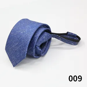 Cravatta con cerniera da uomo affari blu fantasia cravatta facile 6 cm di larghezza