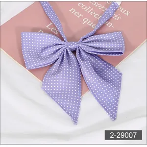 Purple polka dot bow tie for JK uniform and sailor suit cute student collar accessory.