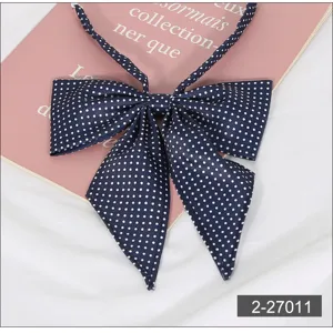 Navy blue polka dot JK uniform collar ribbon, sharp corner bow tie for daily school cosplay.