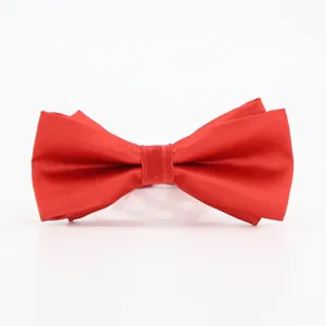 Classic red double layer men's bow tie for formal business suits weddings and special events.