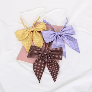JK uniform polka dot bow tie set, sweet pleated collar flower for student cosplay outfits.