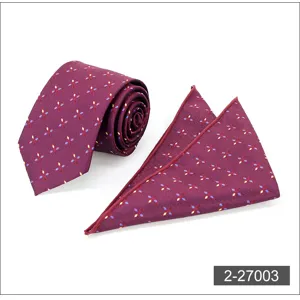 Burgundy mens business tie and pocket square set, elegant formal wear suit accessory.