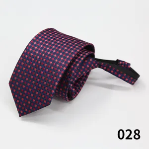 Cravatta con cerniera da uomo d'affari formale, elegante cravatta blu fantasia 6cm.