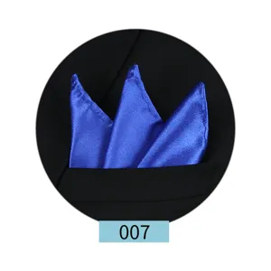 Pañuelo de bolsillo clásico azul para hombre con pliegue de tres puntas para traje.