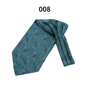 Men's Classic Silk Paisley Ascot Tie Vintage Formal Cravat for Business Suit Wedding