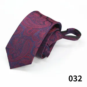 Cravatta con zip classica fantasia paisley per uomo affari abbigliamento formale 6cm