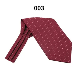 Bordeauxroter gepunkteter Herren Ascot Krawatte für Business Anzug und Vintage Halskette