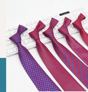 Men's business formal necktie stylish 8cm professional red striped tie for daily use