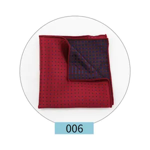 Men's silk pocket square suit handkerchief square pocket accessory red dot design