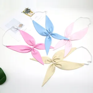 Détails du nœud papillon en satin pour uniforme JK, ruban de col marin réglable.