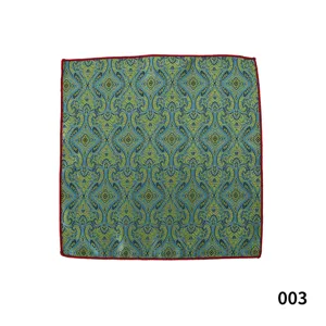 Pañuelo de bolsillo para hombre paisley verde azul traje accesorio detalle estilo.