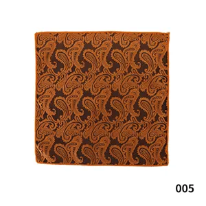 Pañuelo de bolsillo hombre vintage paisley naranja marrón para traje de negocios