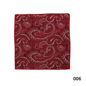 Hombre clásico paisley pañuelo de bolsillo rojo poliéster vintage accesorio