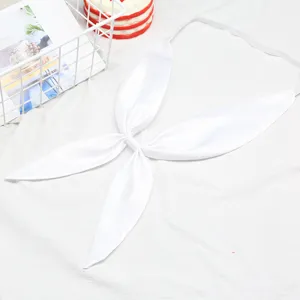 Détail cravate marin JK blanc, accessoire écharpe nœud poisson rouge pour cosplay écolière mignon.