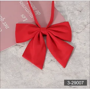 Noeud papillon rouge style JK, ruban pointu elegant pour femmes et filles, accessoire de fete.