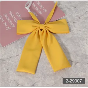 Yellow JK uniform bow tie, Japanese style school bow with elastic strap for women.