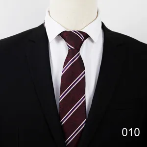 Men business 8cm tie classic diagonal striped formal suit necktie fabric detail view