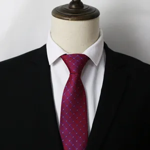Classic red grid men's formal business tie, professional suit necktie for office wear.