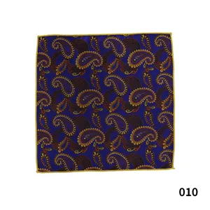 Pañuelo de bolsillo para hombre vintage paisley azul poliéster accesorio de traje