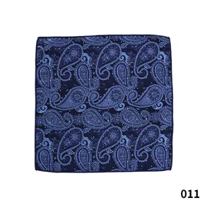 Pañuelo de bolsillo clásico azul con paisley para hombre traje de negocios retro