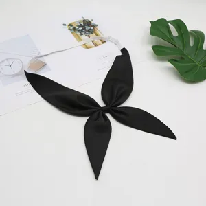 Nœud papillon noir style nœud de poisson pour uniforme JK marin, sangle réglable détail.