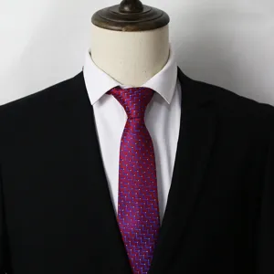 Red Chevron Pattern Men Necktie Business Formal Tie Detail View Professional Wear