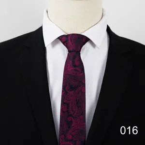 Men's business formal 8cm tie classic paisley pattern dark red necktie for suit wear