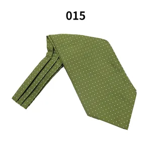 Herren Business olivgrüne gepunktete Krawatte, klassischer britischer Stil Detailansicht.