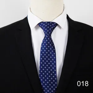Detailed view of professional blue business necktie with elegant dotted pattern for men suits.