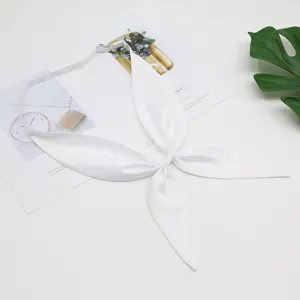Noeud papillon blanc pré noué nœud poisson rouge uniforme marin foulard triangulaire JK