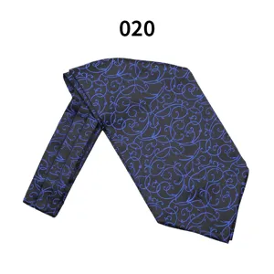 Herren formelle Krawatte blau geschwungen Jacquard Vintage Hochzeit Anzug Tuch